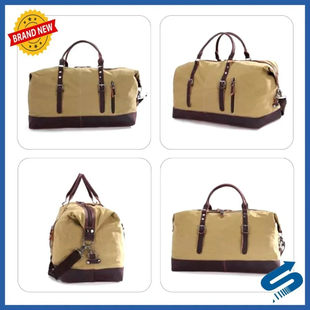 Large Canvas Travel Duffle Bag Weekender Carry On Gym Tote Versatile